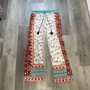 Bebop Boho Print Pants Wide Leg